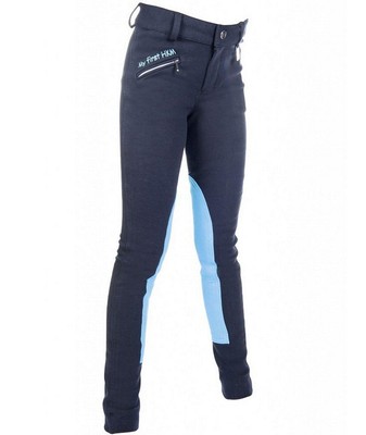 Pantaloni Da Equitazione Per Bambina Wessex Jodhpurs - Taglio Slim, Ginocchio Rinforzato, Cotone Ed Elastan - Foto 9