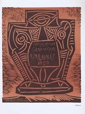 Pablo Picasso,Expo.Ceramiqie Vallauris 1959 Vintage Poster 1964 Platesigned