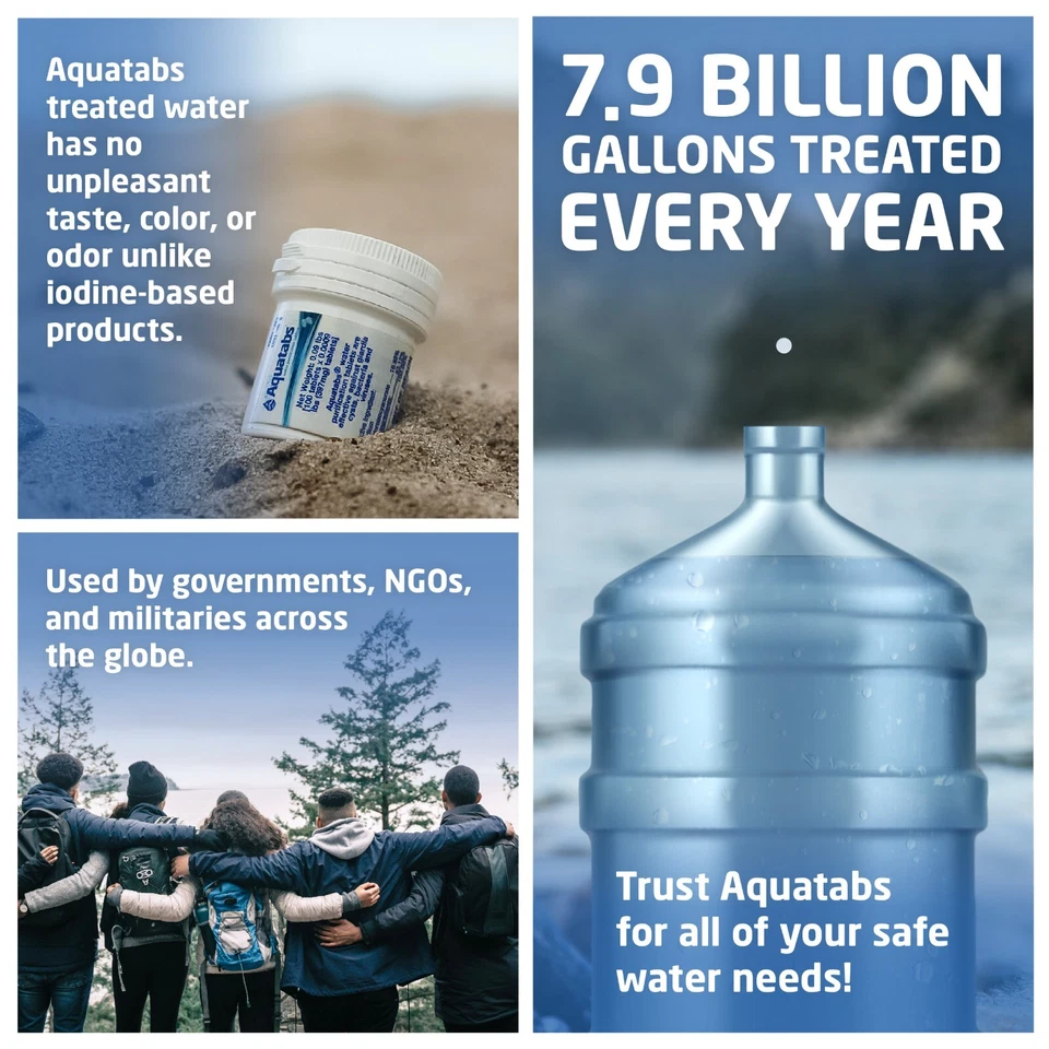 Aquatabs 397mg Water Purification Tablets, 100 Pack - Image 3 of 4