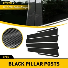 Carbon Fiber Pillar Post Door Trim Cover Accessories For 2011-2021 Dodge Charger