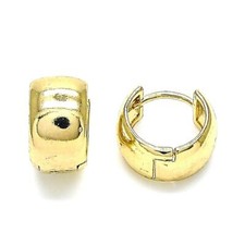 14K GOLD PLATED SMALL HUGGIE HOOP WITH HIGH POLISHED FINISH M322