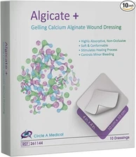 Algicate Gelling Calcium Alginate Wound Dressing 4"x4", 10/BX