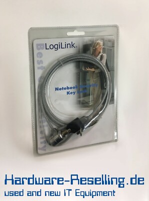 LogiLink Notebook Diebstahlsicherung 1,5m mit Schloss silber & 2 Schlüssel