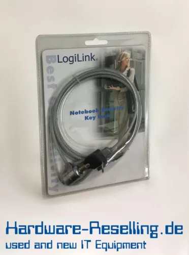 LogiLink PC Portable Antivol 1,5m avec Serrure Argent & 2 Clés