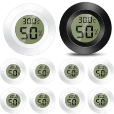 Round Mini Hygrometer Thermometer LCD Digital Humidity Temperature Gauge Monitor