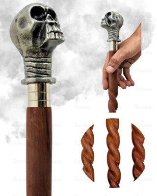 Antique Brass Handle Vintage Style Wooden Walking Stick Cane Designer Gift Items