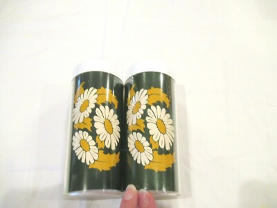 Thermo-Serv vintage daisy glasses, dark green, c. 1970s