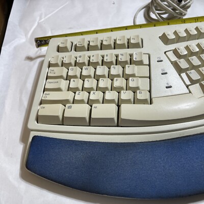 Vintage Microsoft Natural Keyboard Elite White Wired Ergonomic PS