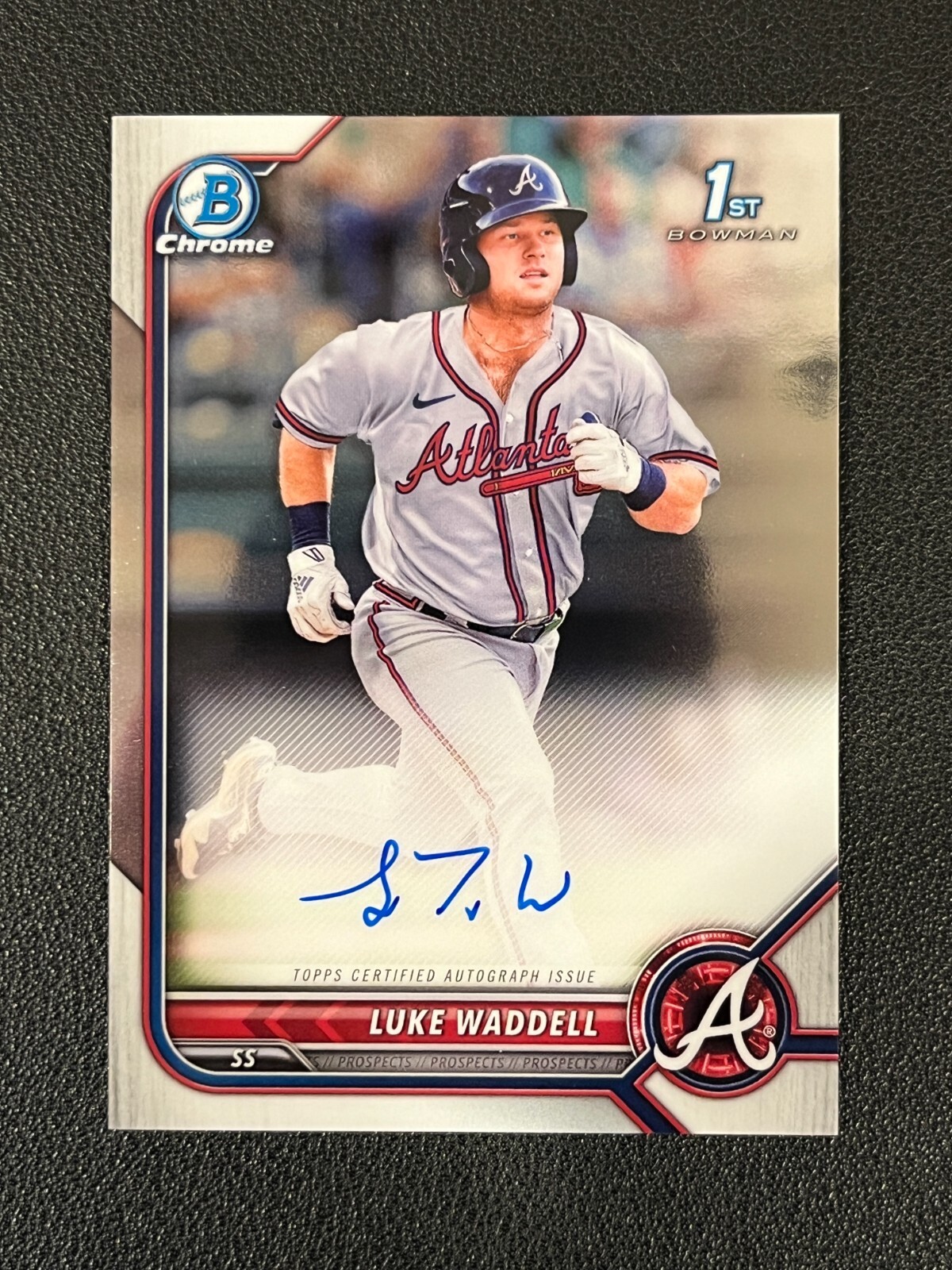 Luke Waddell 2022 Bowman Chrome 1st Auto Braves CPA-LW