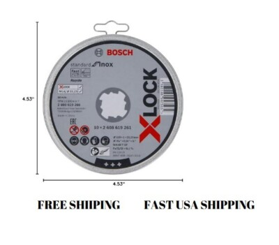 #ad Bosch 2608619266 X Lock Inox Metal Cutting Discs 115mm x 1mm x 22.23mm 10x PCS $34.99