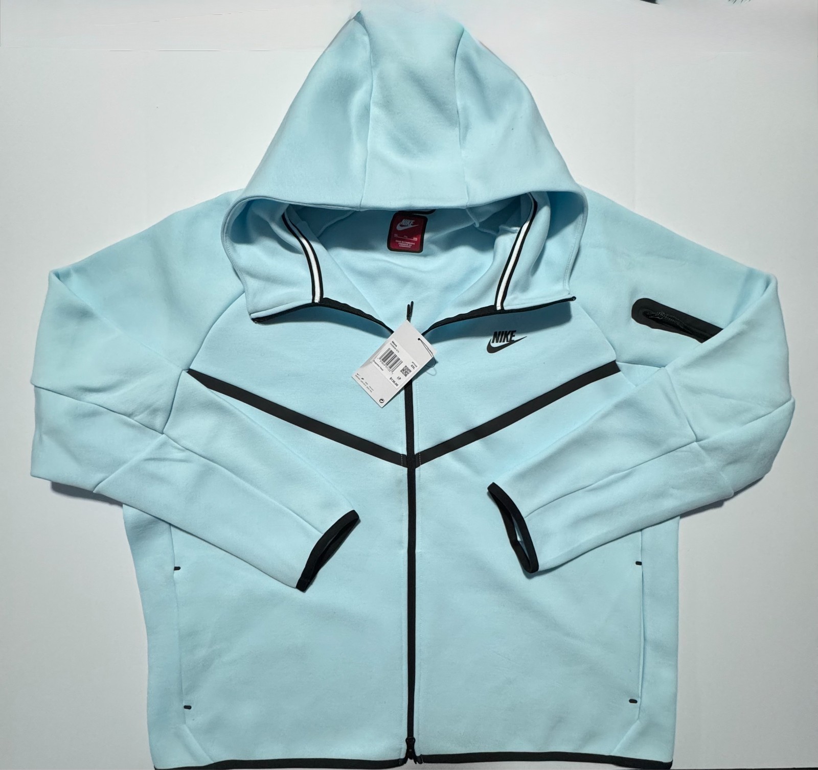 Nike Tech Fleece Windrunner Glacier Blue Full Zip Hoodie Size XXL HV0949-474