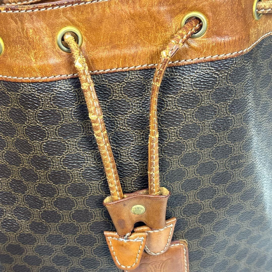 Celine Macadam Pattern Leather PVC Drawstring Sho… - image 10