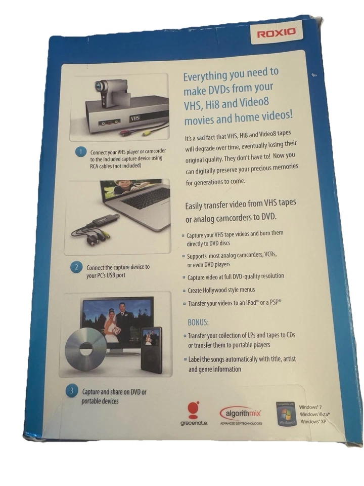 Roxio Easy VHS to DVD for Windows Create DVD Movies from VHS & Audio Tapes To CD - Image 3 of 3