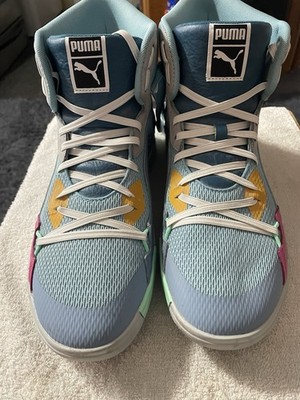 PUMA Sky Modern Easter High Top Sneakers Milky Blue Multi Basketball 194043-01