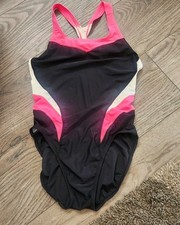Nike Swim Women's Victory Color Block Power Back Tank One Piece Swimsuit pink