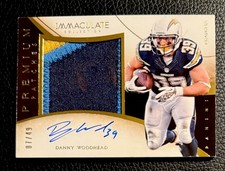 2014 Immaculate Danny Woodhead Jumbo Patch Auto Game-Worn Stained/blood? /49!!🔥