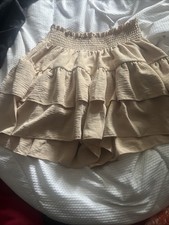 Ra Ra Skirt/Shorts Beige Size Medium Elastic Waist Band