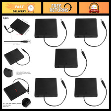 5 PCS Battery Holder Case for 6x1.5V AA Batteries with DC Connector Switch