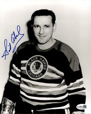 Sid Abel Signed Chicago Blackhawks 8x10 Photo #1 JSA COA