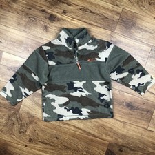 The Childrens Place Boys Sz XS 4 Green Camo Dress Fleece Pullover