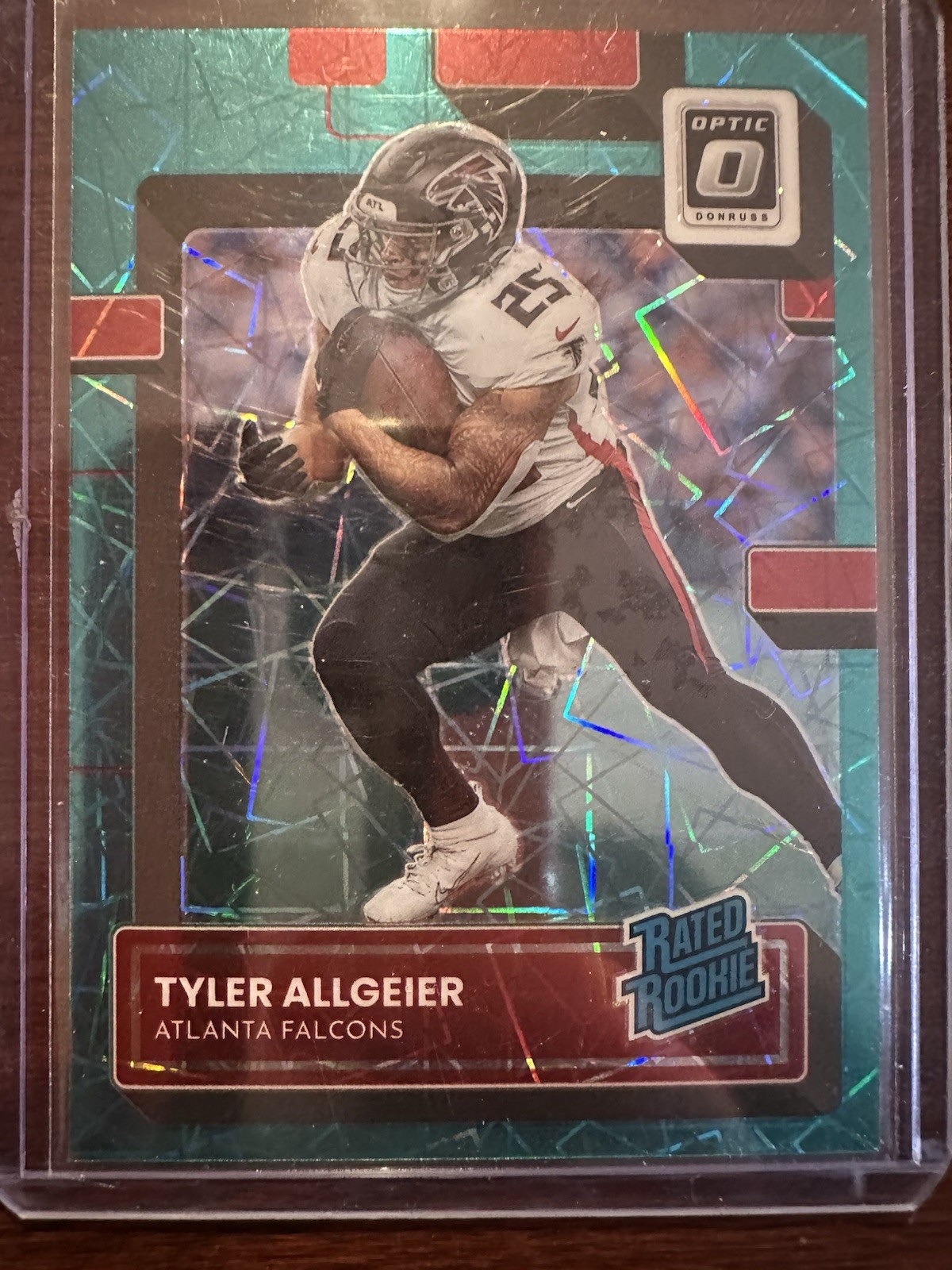 2022 Dunruss Optic - Rated Rookie Tyler Allgeier #278 Teal Velocity Prizm (RC)