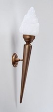 Wandfackel Wohnzimmer Berliner Messing Glas wohnlich H:65 cm Wandlampe blendarm