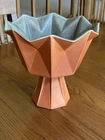 Belle Kogan Red Wing Pottery #796 Rare 9” Tall Orange Geometric Pedestal Bowl