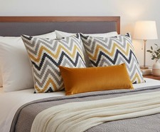 Aiking Printed Chevron Euro Shams 26x26 inch Set of 2 Decorative Farmhouse Ac...