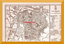 Colmar +126 Jahre alter Stadtplan+ Elsass-Lothringen,Marsfeld,Kaserne,Viehmarkt