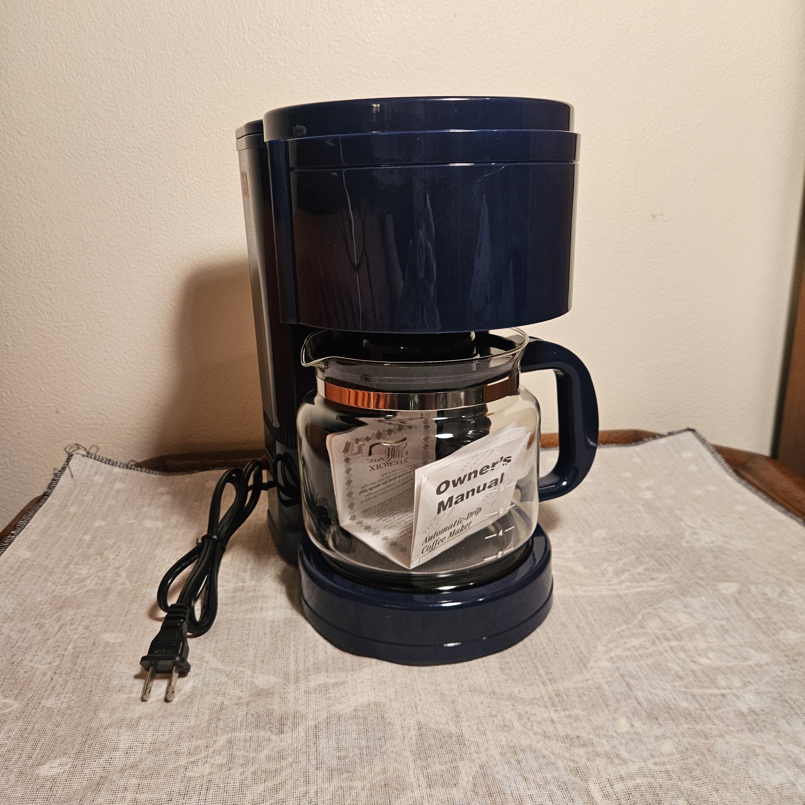 St. Croix Colors Blue 12 Cup Automatic Drip Coffee Maker W Instruction Manual