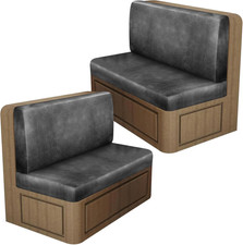 Leather Look RV Dinette Cushion Covers, Stretch Camper Cushion Slipcovers For...