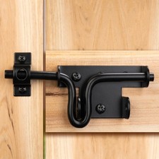 Slide Bolt Gate Latch for Wooden Fence, Heavy Duty Black Sliding Bolt Gate Lock