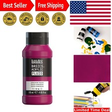 BASICS 4oz Acrylic Paint, Quinacridone Magenta - Easy Flowing Pigmented Colors