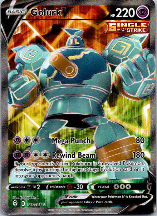 Golurk V (Full Art) Ultra Rare SWSH07: Evolving Skies 181/203 NM
