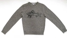 Uniqlo JW Anderson Intarsia Fish Sweater Grey Wool Sz XXS