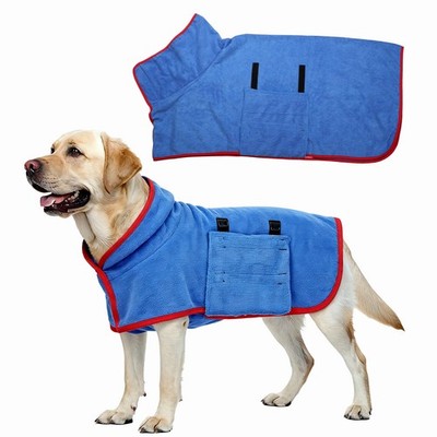 Dog Drying Coat Dog Robes for After Bath Bathrobe XL Blue