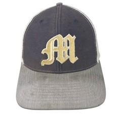 Richardson 112 Trucker Hat Black Gray OS Embroidered Logo M Adjustable Snapback