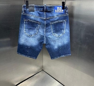 Dsquared2 DSQ 108 Denim Shorts Men Blue Distressed Slim Fit Designer Jeans 