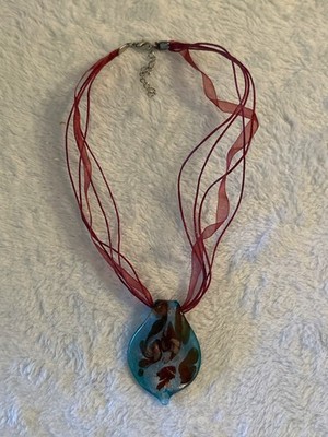 vintage artsy freeform glass necklace