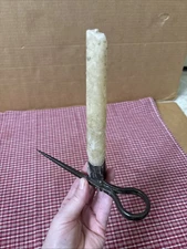 18th/ Early 19th Century Hand Forged Iron Candle Beam Spike , Early Prim Example