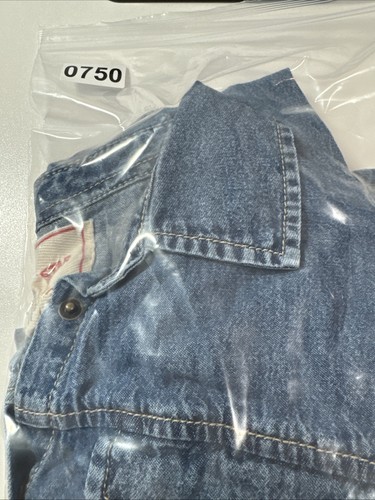 Country Western Blue Denim Crop Top Silver Snaps Lace Up Back/Wrap Med Cowgirl - Picture 19 of 19