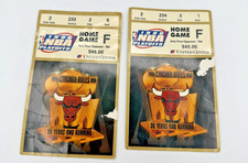 2 Ticket Stubs 1996 NBA Playoffs Home Game F Chicago Bulls Gold Border