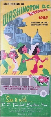 1965 D.C. Transit System Sightseeing Tour Brochure Washington DC Trans Caribbean