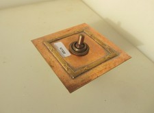 Vintage Brass Light Switch Plate Ceramic Deco Old Antique Toggle Art Deco Copper