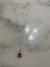 Oval 2.5 Ct Ruby & Baguette Diamond Necklace Lab Grown Gemstone 1.85c, .50 Diamo — photo 1