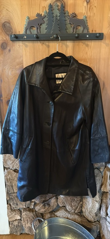 Vtg LNR La Nouvelle Renaissance Leather Car Coat Womens Small Mob Wife Baddie