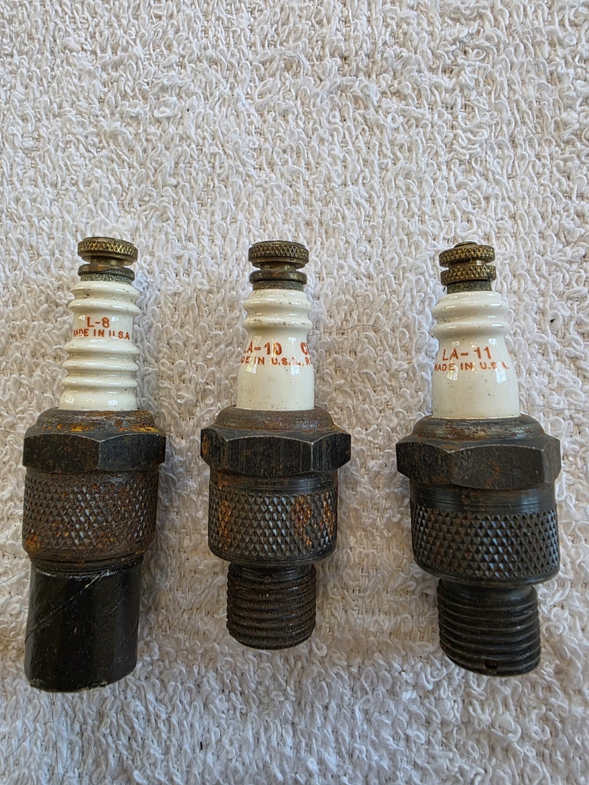 NOS Champion Spark Plugs, Assorted  lot of 3 plugs. 1 LA-11, 1 LA-10,1 L-8. 