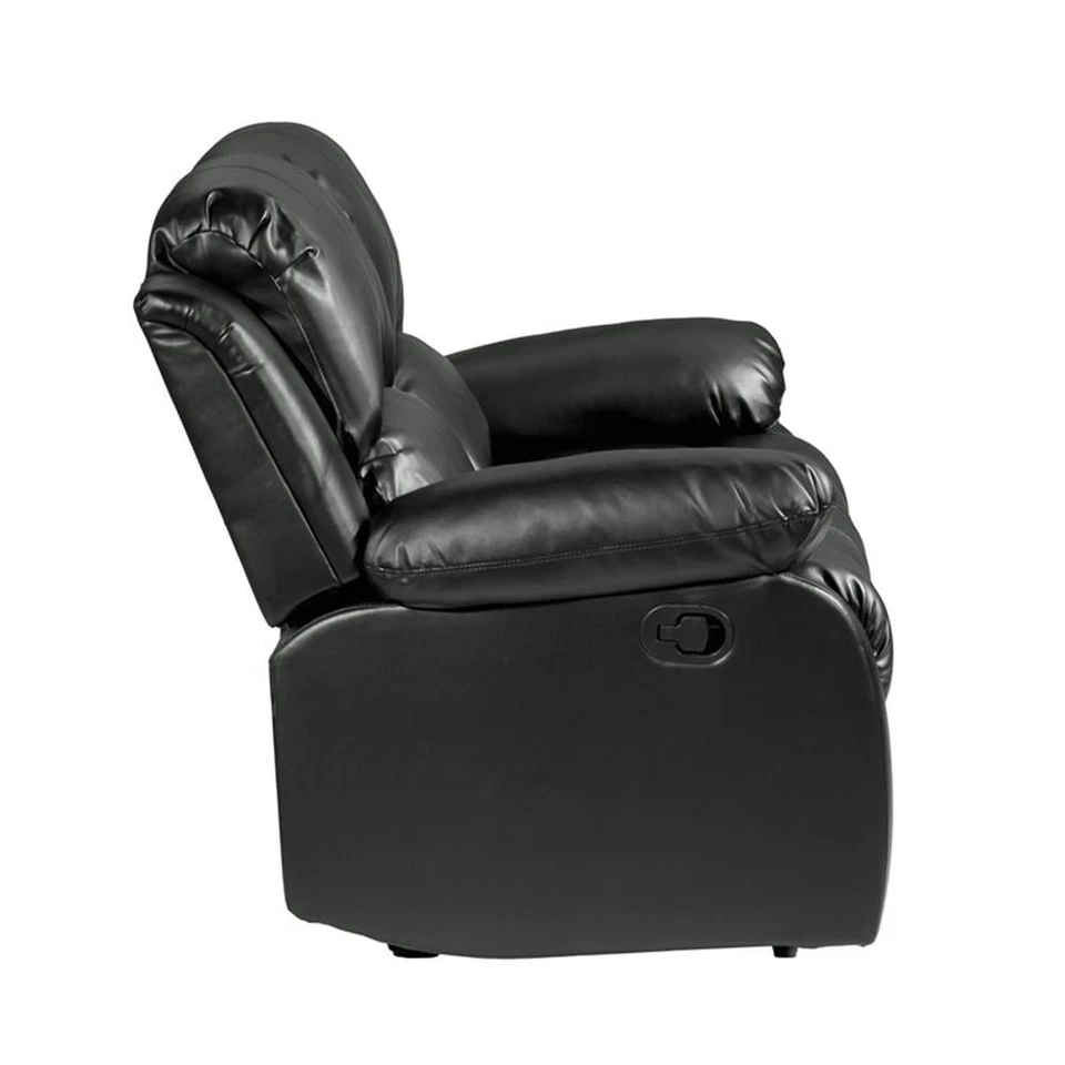 Lexicon Cranley tradicional imitación cuero doble sillón reclinable en negro Foto 4 de 4