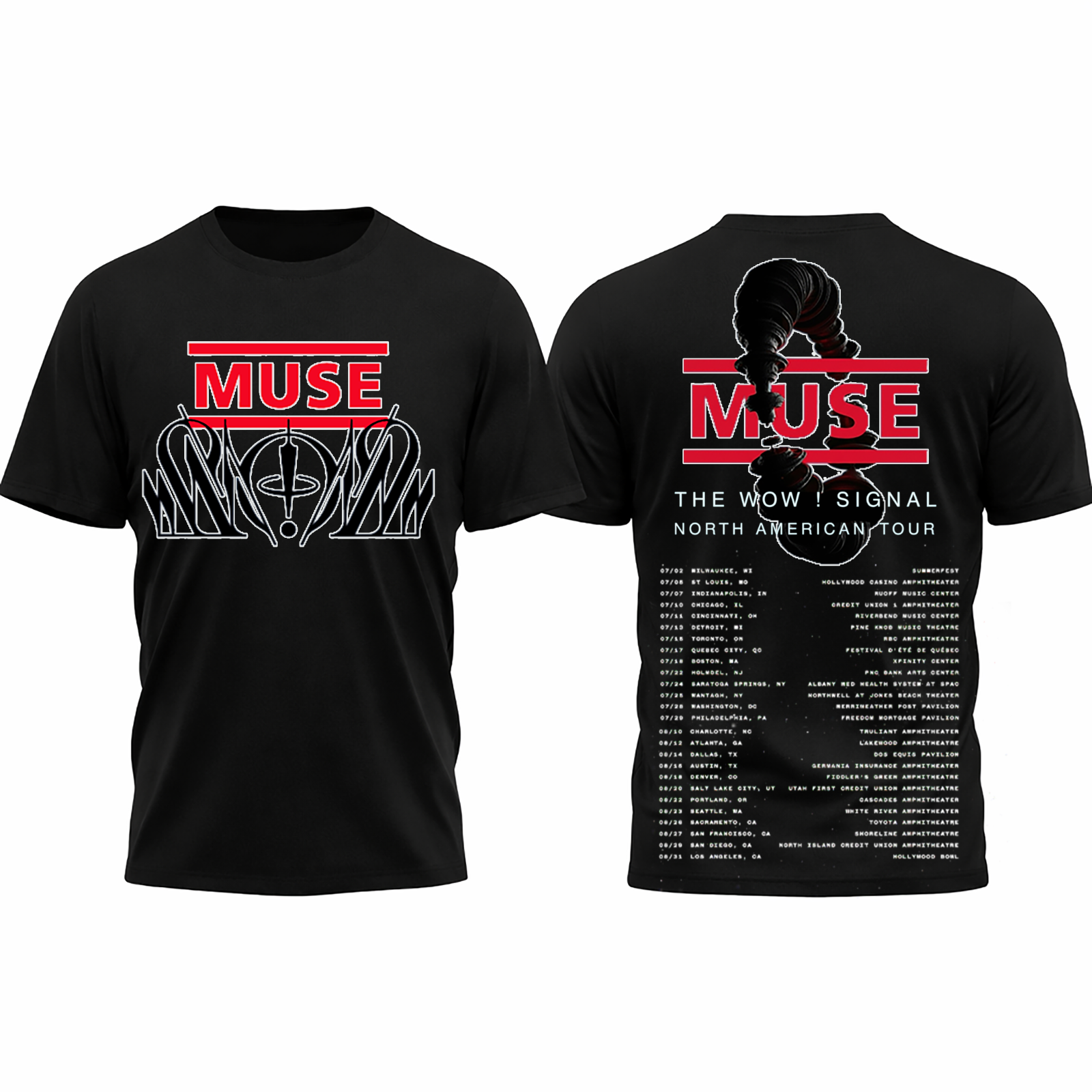 Muse Band The Wow Signal North American Tour 2026 - All Over Shirt, S to 5XL