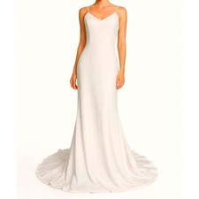 Lulus White Bridal Maxi Dress Sleeveless Formal Button Detail Wedding Gown M